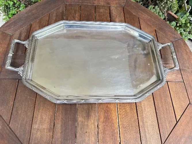 Bandeja Fracalanza Gde Prateada (60cm)- Elegância Clássica