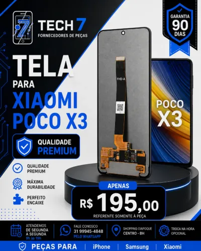 Tela Xiaomi POCO X3 - Bom Custo-Beneficio com Garantia de 90 Dias
