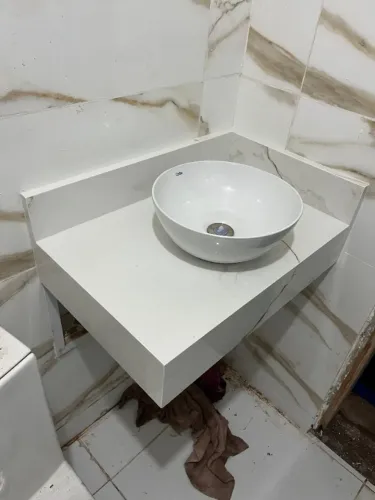 Pia para Banheiro em Porcelanato | Cuba de Apoio | Sob Medida