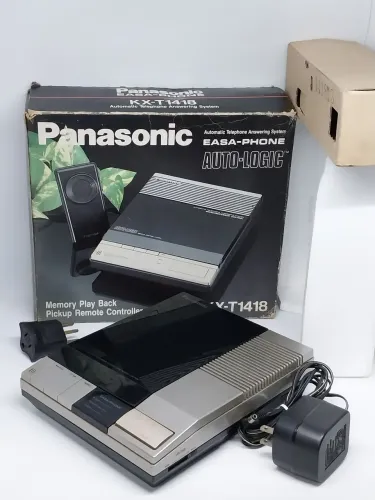 Reprodutor fita K7 / Secretaria Eletrônica Panasonic vintage anos 80 KX-T1418 funcionando