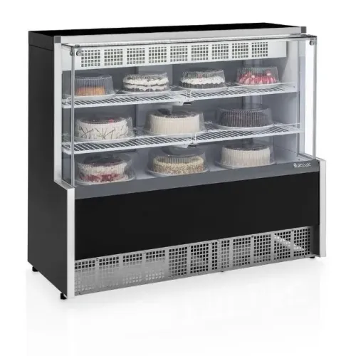 Vitrine Refrigerada Gpfa140r Preto Vidro Reto 220v Gelopar