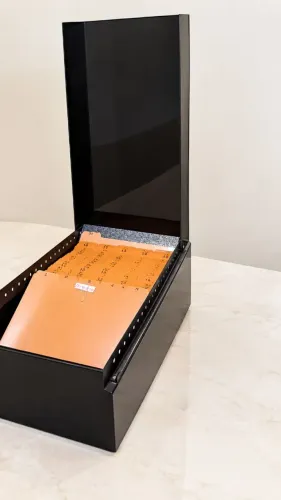 Fichario de aço de mesa