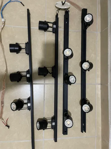 Kit Trilho 1m + 4 Spots 10w Preto