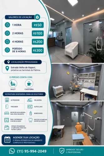 Sala odontológica pronta para atendimento.