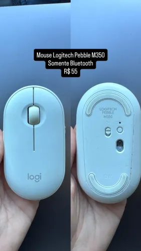 Mouse Logitech pebble pequeno branco