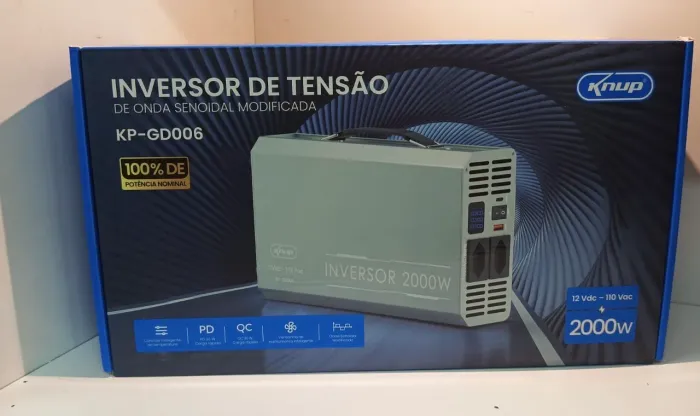 Inversor de tensão 2000w 12 pra 110