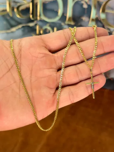 Cordão de ouro grumet + pingente 5.93g ( oco ) LOJA FÍSICA 