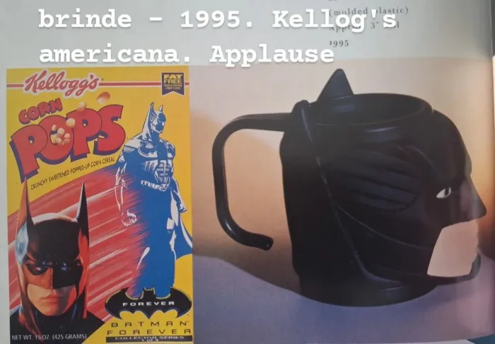 Canecas Batman forever. Applause, 1995. Brinde Kellg's americana.
