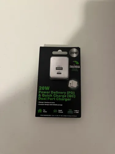 Carregador Turbo 20W Dual Port (USB-C + USB-A) - Novo