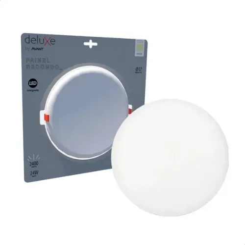Painel Plafon Led 24w Flat Borda Infinita Emb. 4000k Avant Estrutura Branco