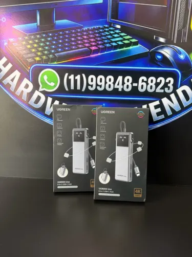 Hub USB-C Uno Ugreen 6 em 1 Preto PD100W, HDMI 4K/60Hz, Portas USB-C/A, Design Compacto