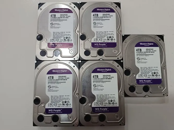 5 hds wd Purple 4tb cftv dvr nvr