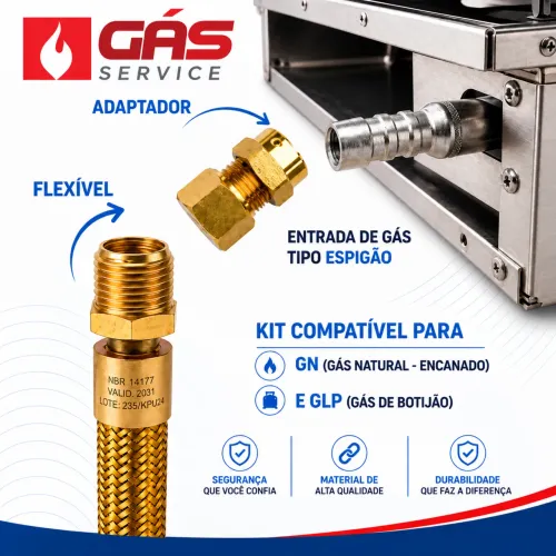 Kit instalação de fogão Coocktop, Fogão convencional e fornos a gás GN e GLP