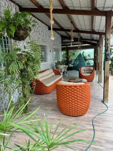 Jogo de namoradeira em 5 lugares no tricô Náutico 