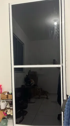 Vendo porta de vidro 2 folhas com estrutura de alumínio 