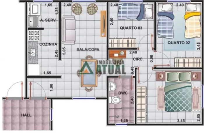 Apartamento com 3 quartos à venda por R$ 240000.00, 58.52 m2 - CENTRO - CAMBE/PR
