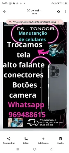 Concerto de celulares em geral 