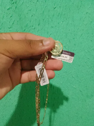 Cordão Rommanel 60 cm com pingente,novo sem uso.
