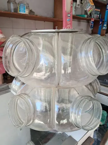Baleiro Antigo De Vidro Giratório Anos 80 Grande - 8 Gomos (Para Restauro)