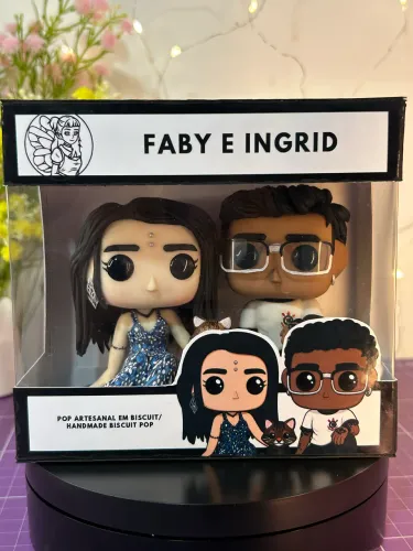 Boneco funko pop de casal personalizado com caixa