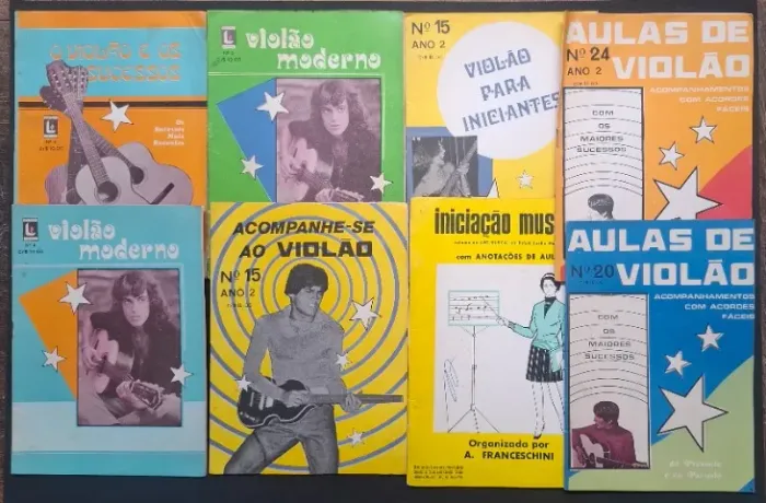 REVISTAS VIOLÃO AULAS DE VIOLÃO E GUITARRA DIVERSOS LOTE COM 8 FASCÍCULOS 