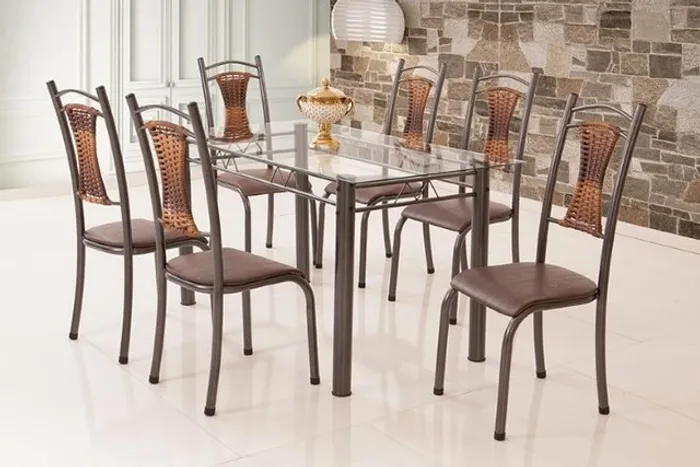 Mesa Jantar Itália com 06 cadeiras **nova embalada**