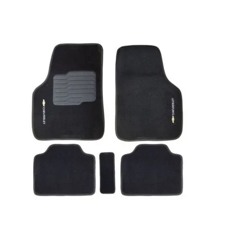 Jogo Tapete universal Gm Chevrolet Preto com Logo caperte 5 pcs