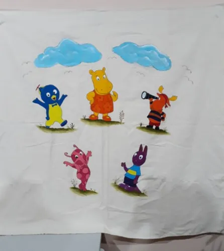 Painel Backyardigans em tecido cru bem grosso está Novo fiz vídeo dele