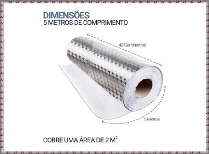 Papel alumínio quadriculado tridimensional adesivado 500 x 40 mm