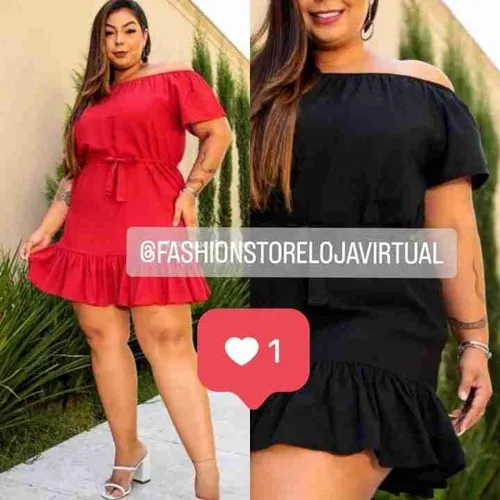 Vestido ciganinha vermelho, preto. Veste g e Gg. maravilhoso
