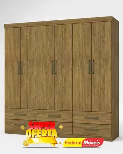 Guarda Roupa 6 Portas 6 Gavetas Super Lindo Fazemos Entrega