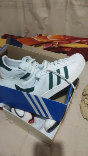 ADIDAS SUPERSTAR BRANCO/VERDE 42 ORIGINAL 