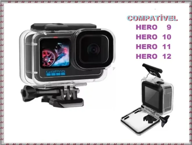 Case Gopro 9 - 10 - 11 - 12 - Caixa GoPro Hero a prova d'água 60 m