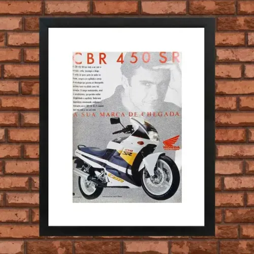 Honda CBR 450 SR - Quadro decorativo com propaganda original de revista de época