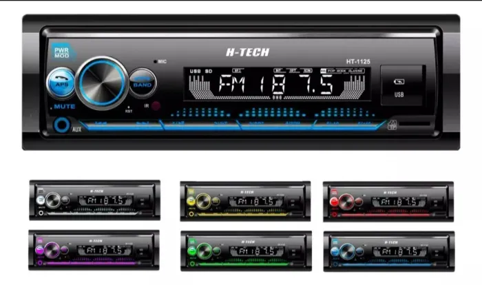 Auto Radio H-tech Ht-1125 Bluetooth Usb Radio 7 Cores 4x45w