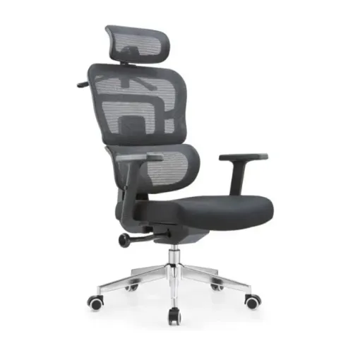 Cadeira Escritório Presidente Tela ARES Giratória Preta Conforto Ergonômico Modelo 30063