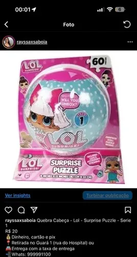 Quebra Cabeça - Lol - Surprise Puzzle - Serie 1 R$ 20