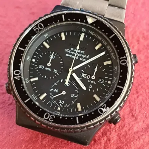 Relógio de pulso Seiko Sports 100 Chronograph um ícone histórico dos anos 80
