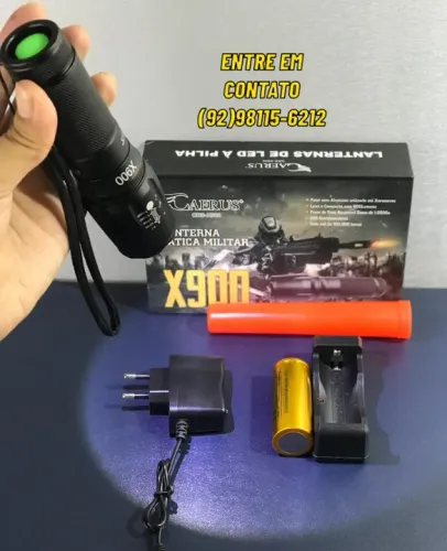 Lanterna Tatica Militar X900 Led Potente Recarregavel Com Zoom- Entregas 9h as 22h