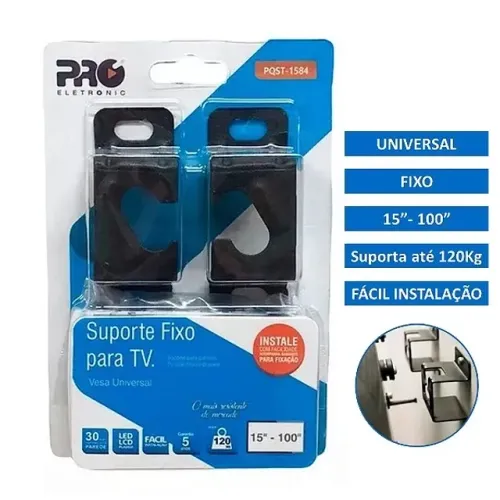 Suporte de Tv Fixo Universal 15" à 100" Polegadas - Proeletronic em São Luís ma