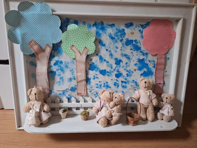 Quadro Decorativo Família Urso 