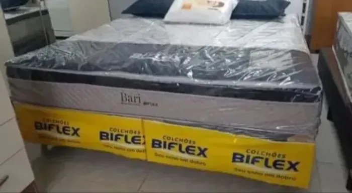 Cama box super king size molas ensacadas  biflex 