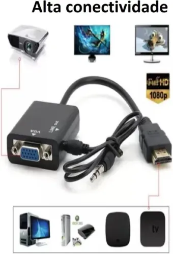 Conversor HDMI para VGA com Áudio - Alta Conectividade