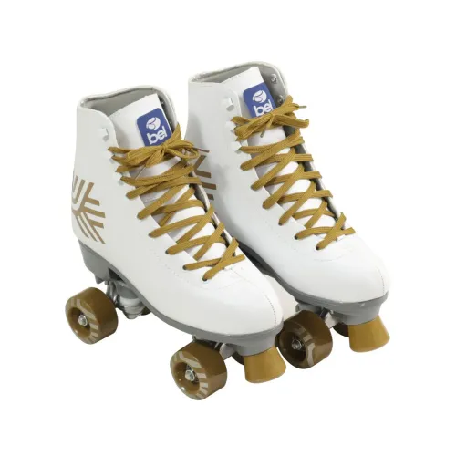 Patins Quad Retrô Branco e Dourado Bel ( PRONTA ENTREGA)