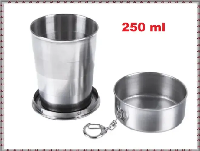 Chaveiro copo retrátil 250 ml em metal 