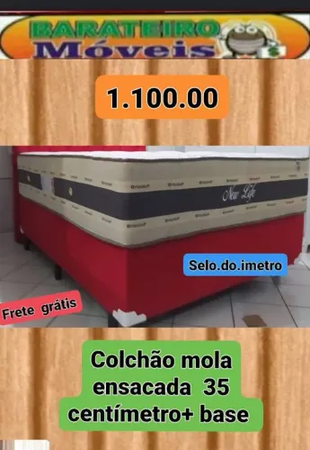 Colchão Mola Ensacada 35cm + Base - Novo - Ortobom