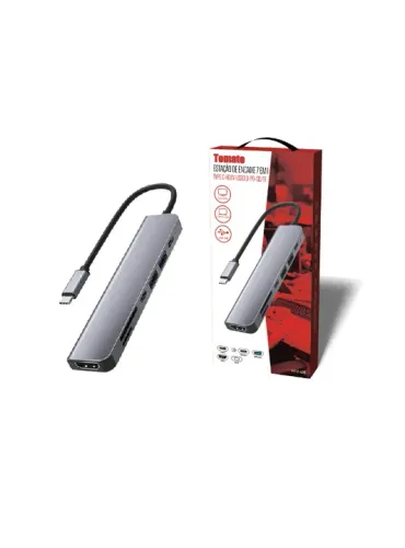 HUB TIPO-C X HDMI 2 USB + 2 USB TIPO-C LEITOR CARTÃO 4K 7 EM 1 TOMATE MTV-616 MAC / WINDOW