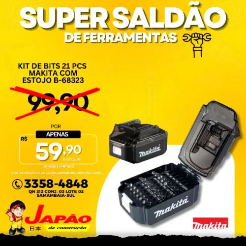 Kit de Bits 21 Peças com Estojo B-68323 Makita