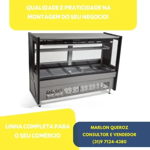 Balcão de Carne 1,75 Metros Preto Polar 127-220v