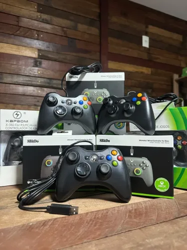 Controle Xbox 360 TV PC com fio ENTREGAMOS COM GARANTIA compatível com diversos